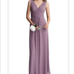 Coral Bill Levkoff bridesmaid dress